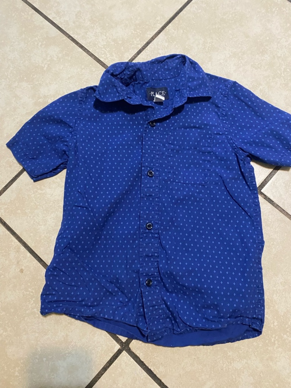 The Children's Place Royal Blue Short Sleeve Button-Down Shirt